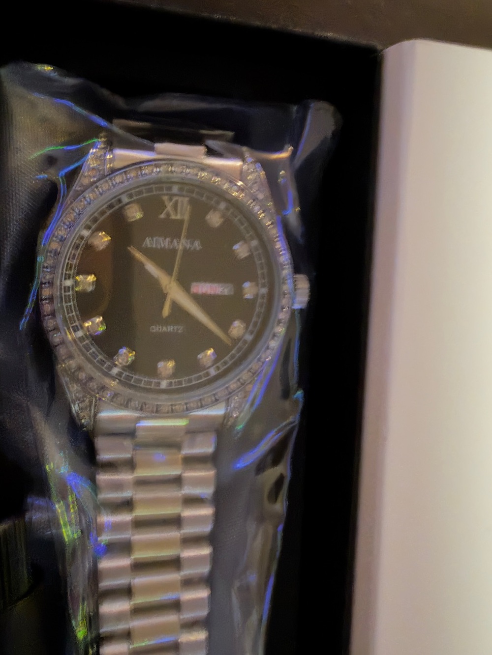 Silver-Tone Quartz Watch with Crystal Accents - Silver